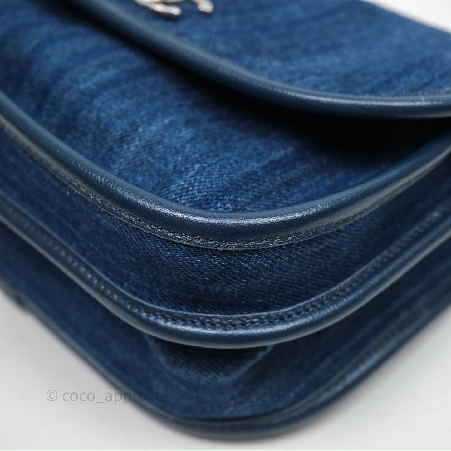 Chanel Denim Flap Bag Sliver Hardware