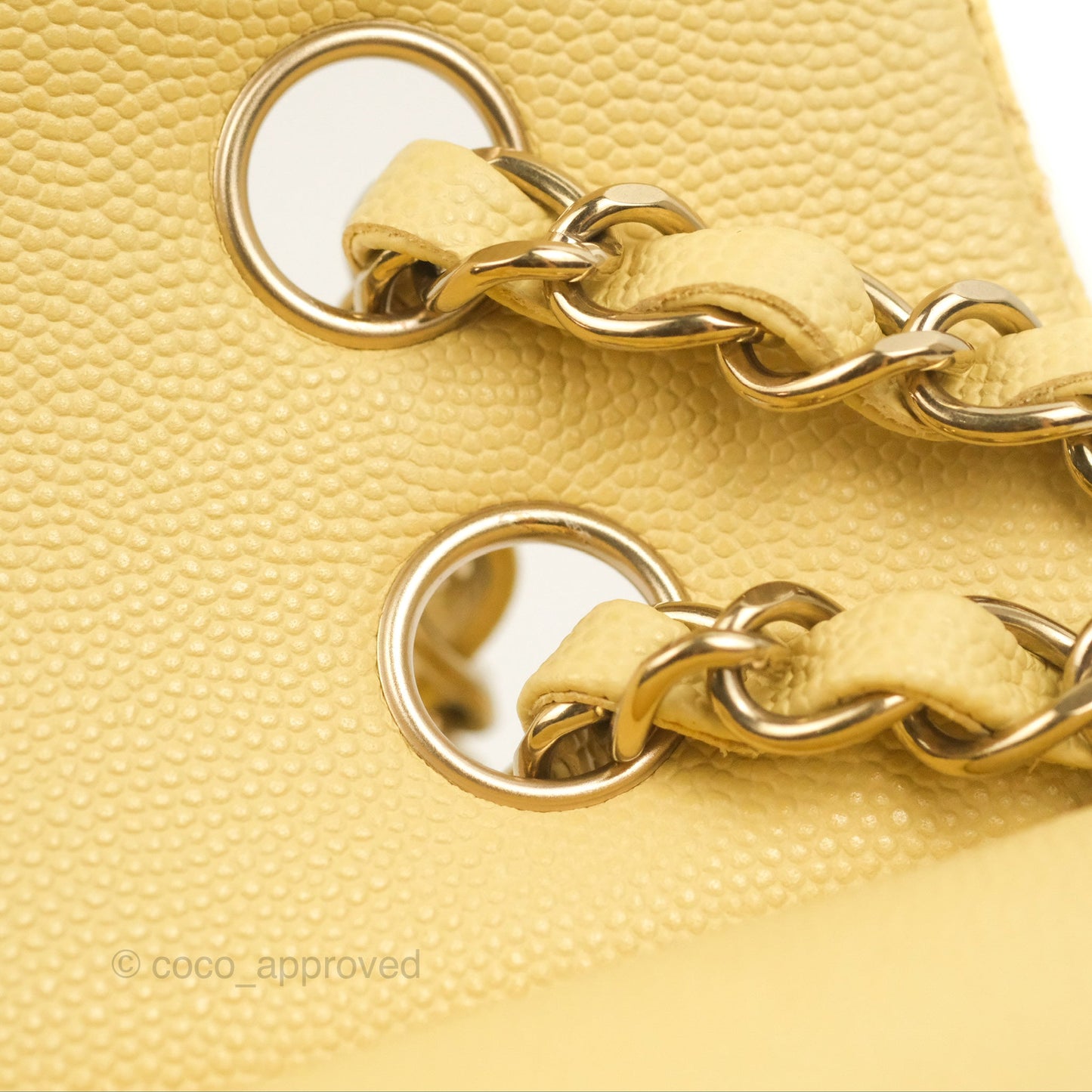 Chanel Small Classic Quilted Flap Yellow Caviar Gold Hardware