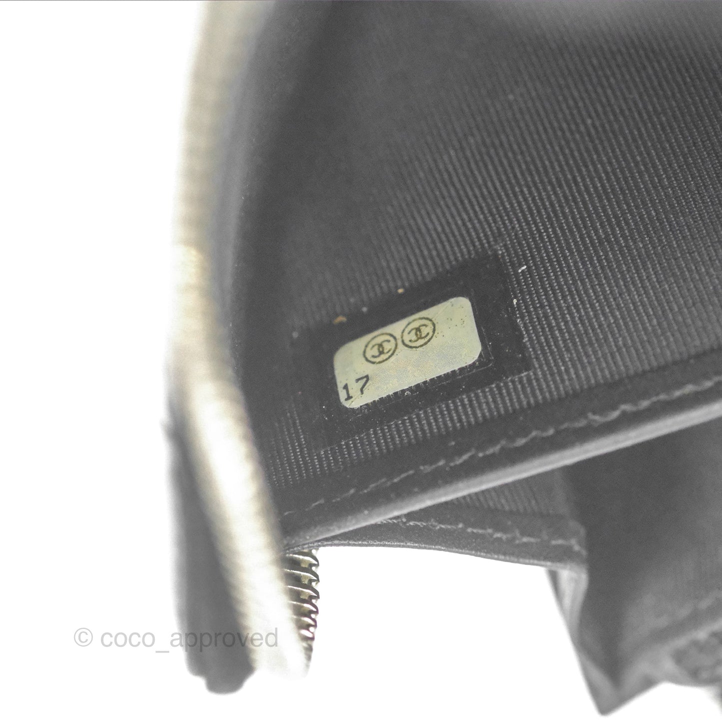 Chanel Classic Zip Long Wallet Quilted Black Patent Silver Hardware