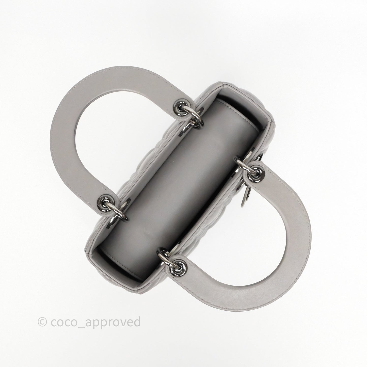 Christian Dior Small Lady Dior My ABCDior Bag Steel Grey Cannage Lambskin