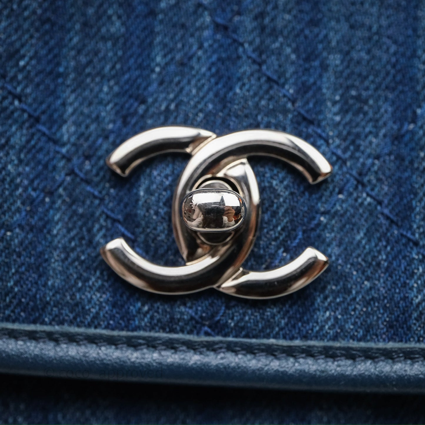 Chanel Denim Flap Bag Sliver Hardware