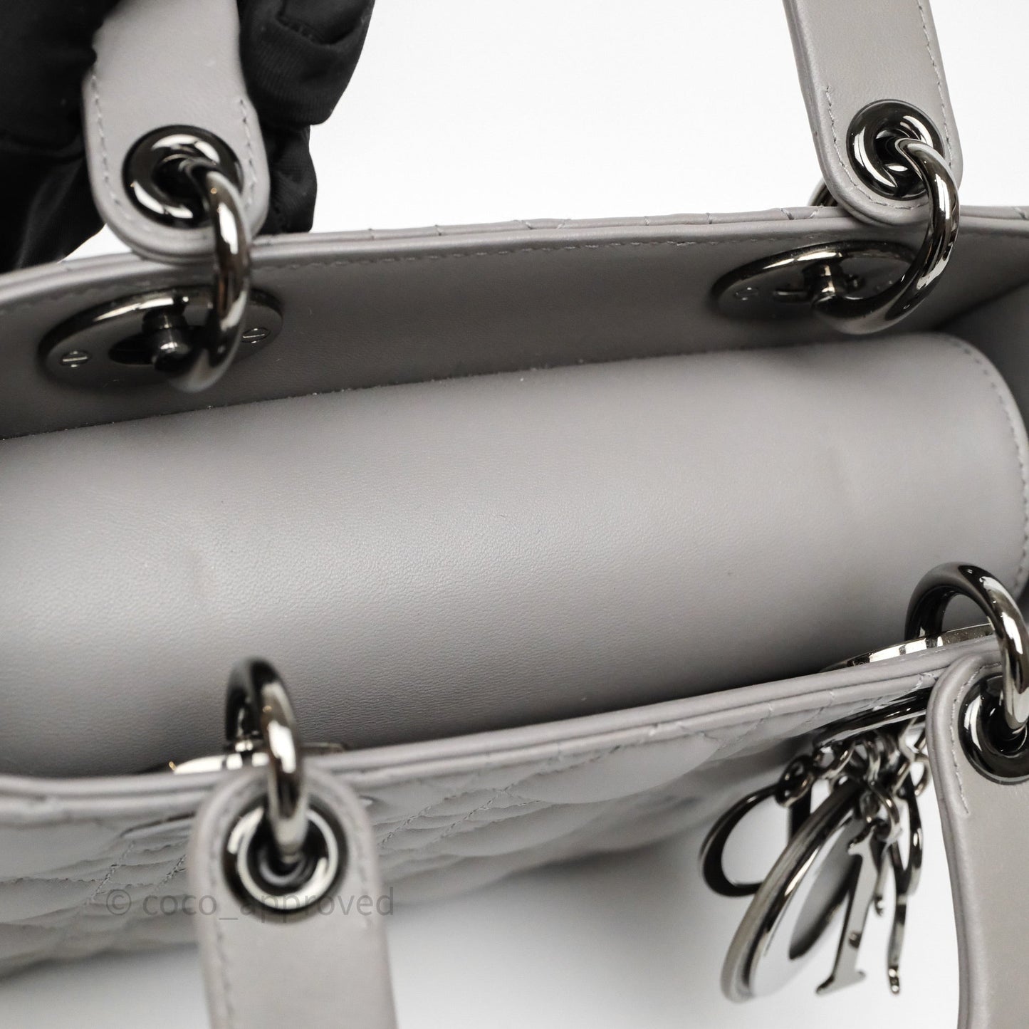 Christian Dior Small Lady Dior My ABCDior Bag Steel Grey Cannage Lambskin