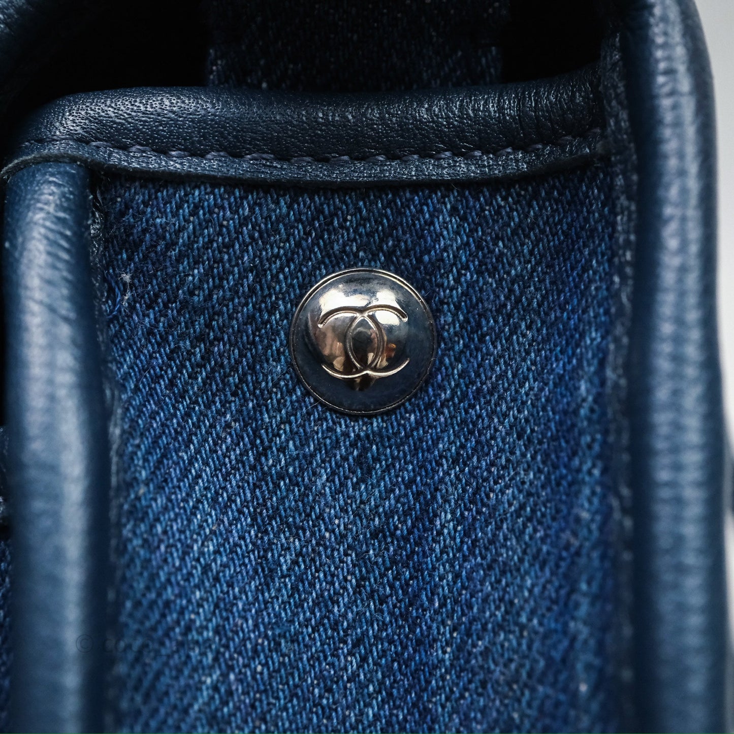 Chanel Denim Flap Bag Sliver Hardware