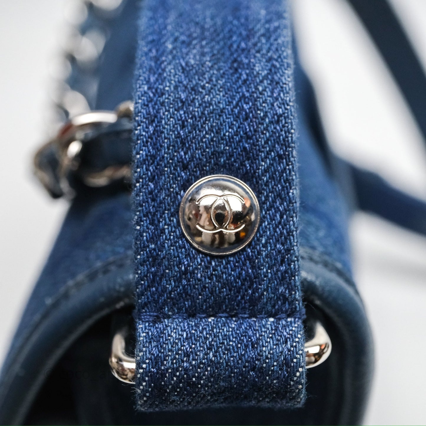 Chanel Denim Flap Bag Sliver Hardware