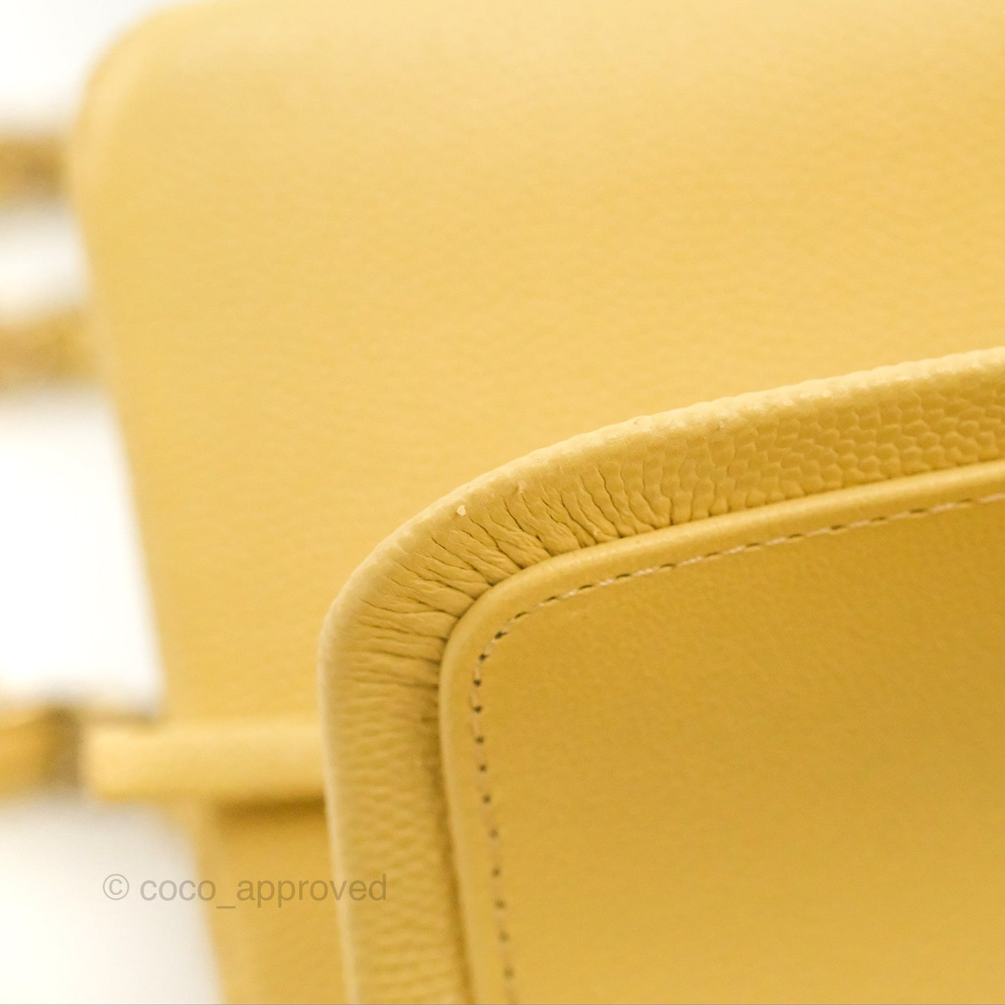 Chanel Small Classic Quilted Flap Yellow Caviar Gold Hardware
