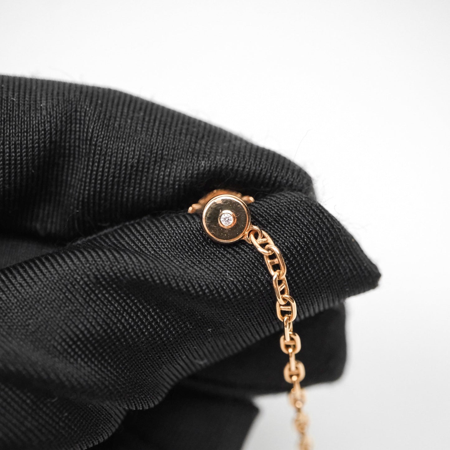 Hermès Farandole Drop Earrings 18K Rose Gold Diamond TPM