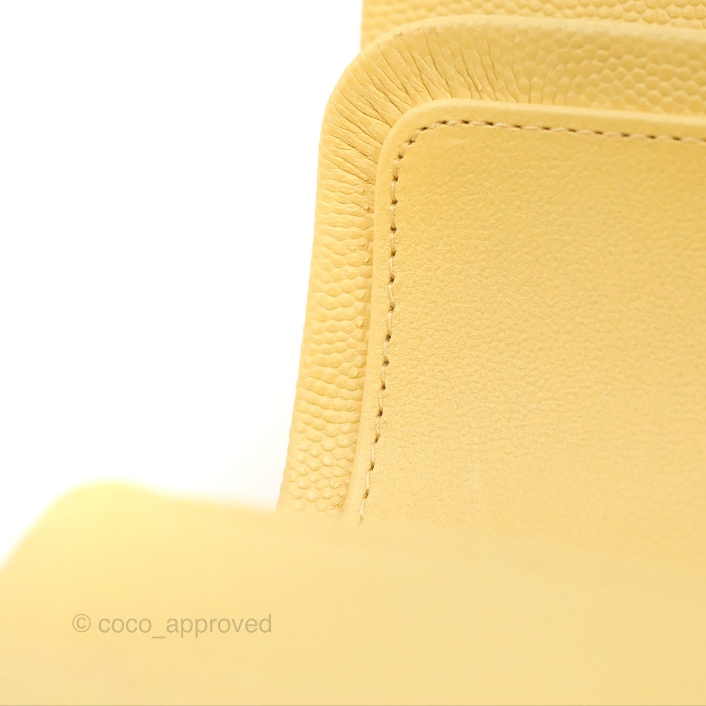 Chanel Small Classic Quilted Flap Yellow Caviar Gold Hardware