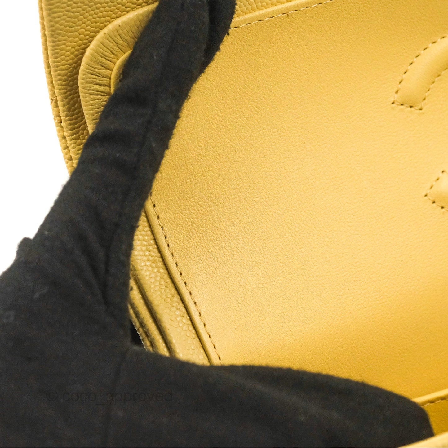 Chanel Small Classic Quilted Flap Yellow Caviar Gold Hardware