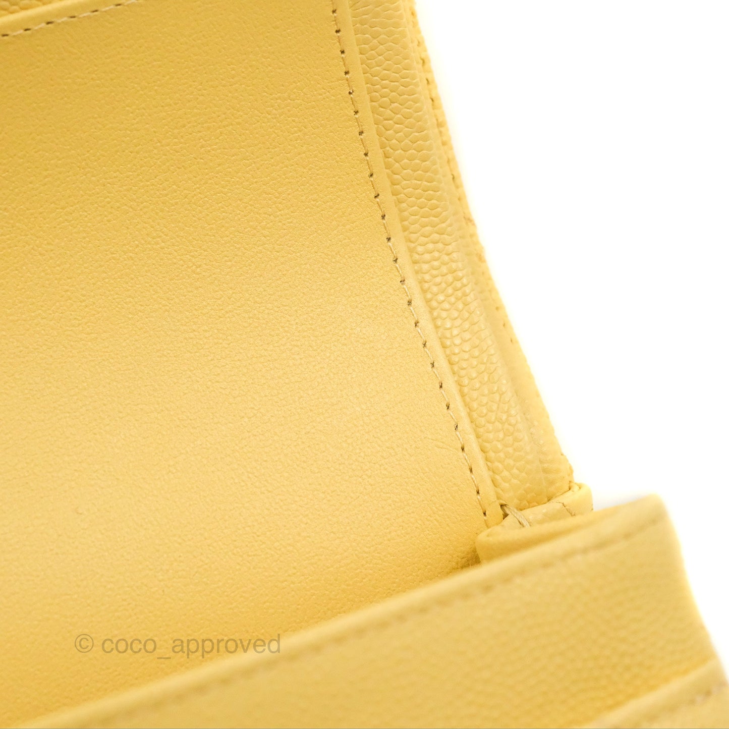 Chanel Small Classic Quilted Flap Yellow Caviar Gold Hardware