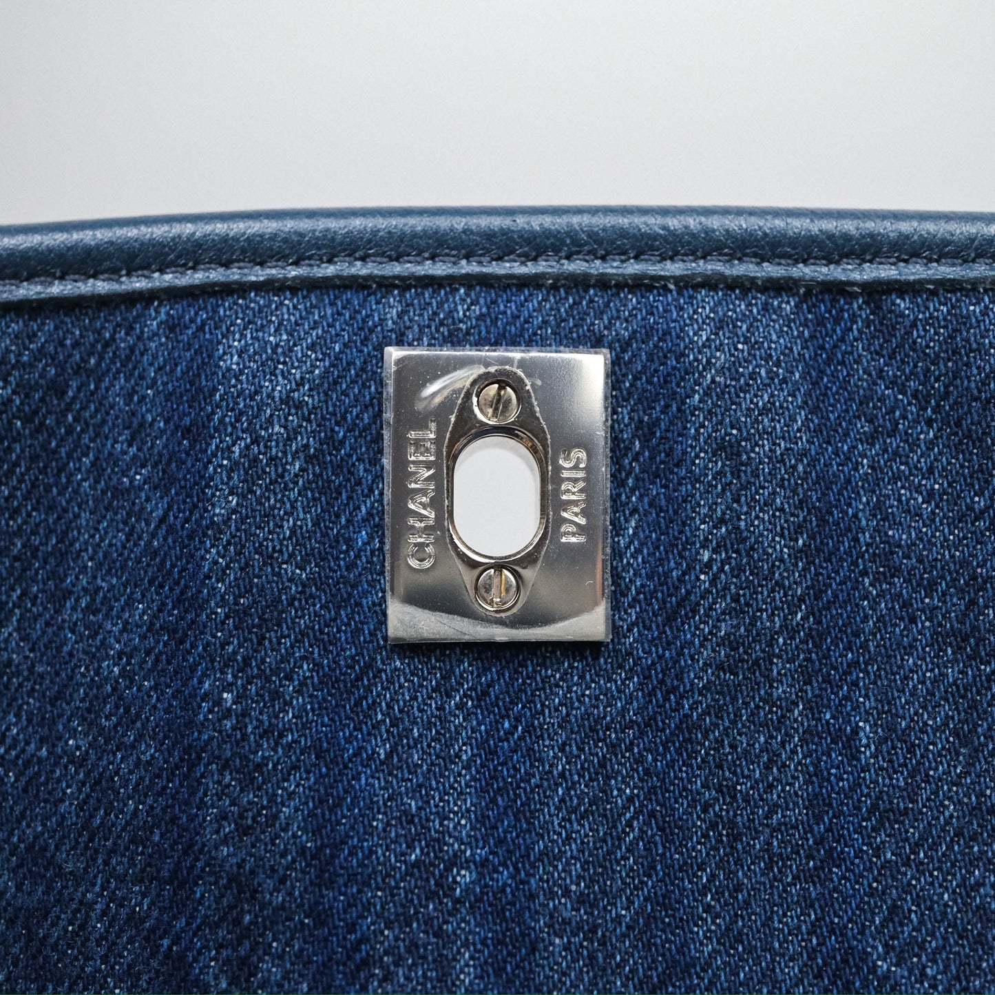 Chanel Denim Flap Bag Sliver Hardware