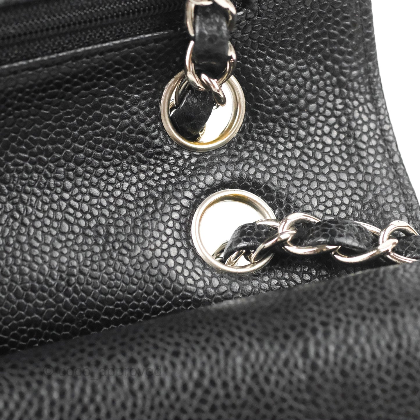 Chanel Classic M/L Medium Flap Quilted Black Caviar Silver Hardware