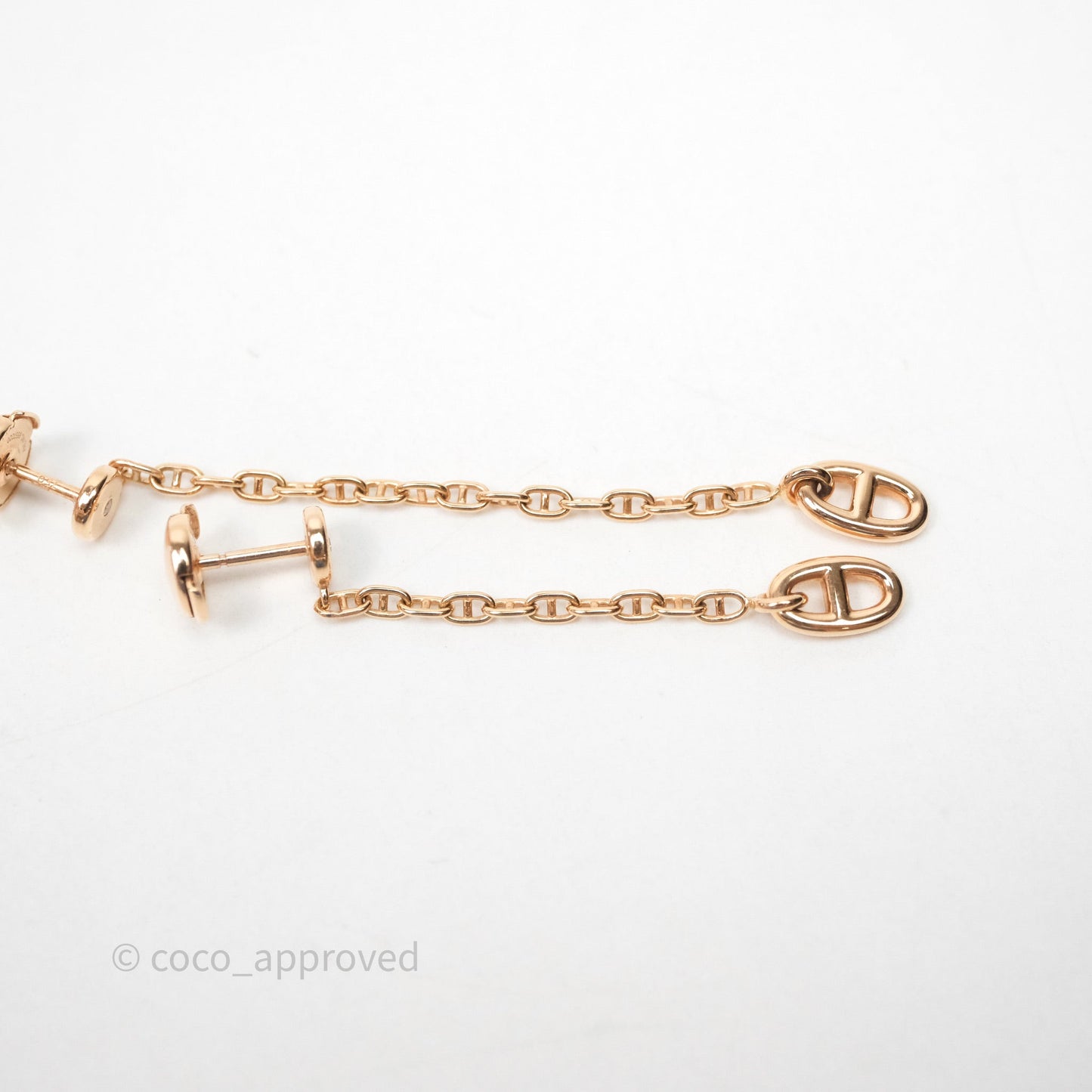 Hermès Farandole Drop Earrings 18K Rose Gold Diamond TPM