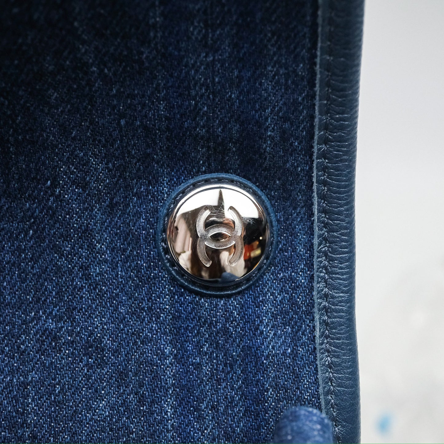 Chanel Denim Flap Bag Sliver Hardware
