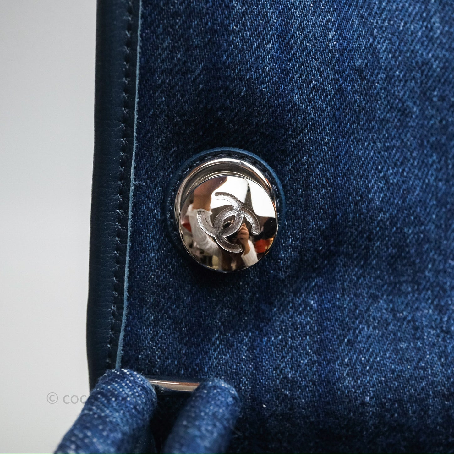 Chanel Denim Flap Bag Sliver Hardware