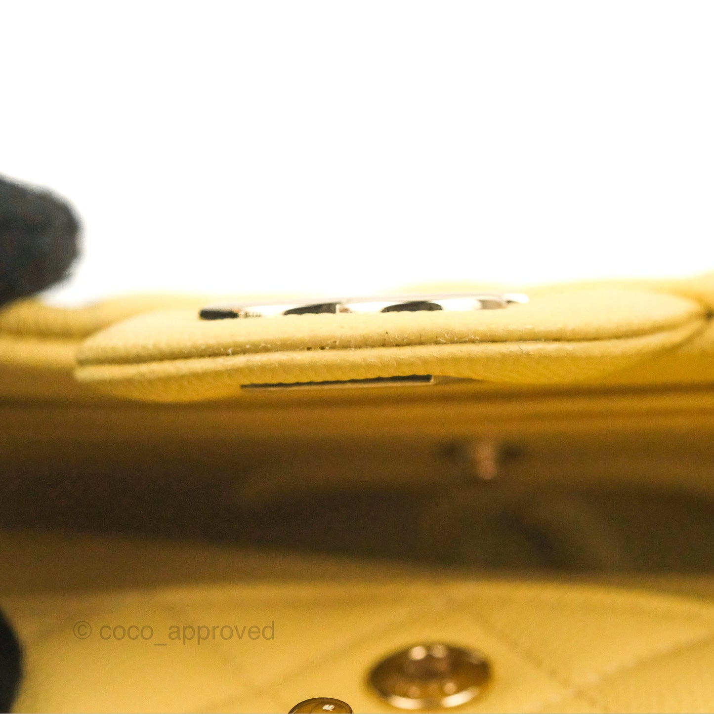 Chanel Small Classic Quilted Flap Yellow Caviar Gold Hardware