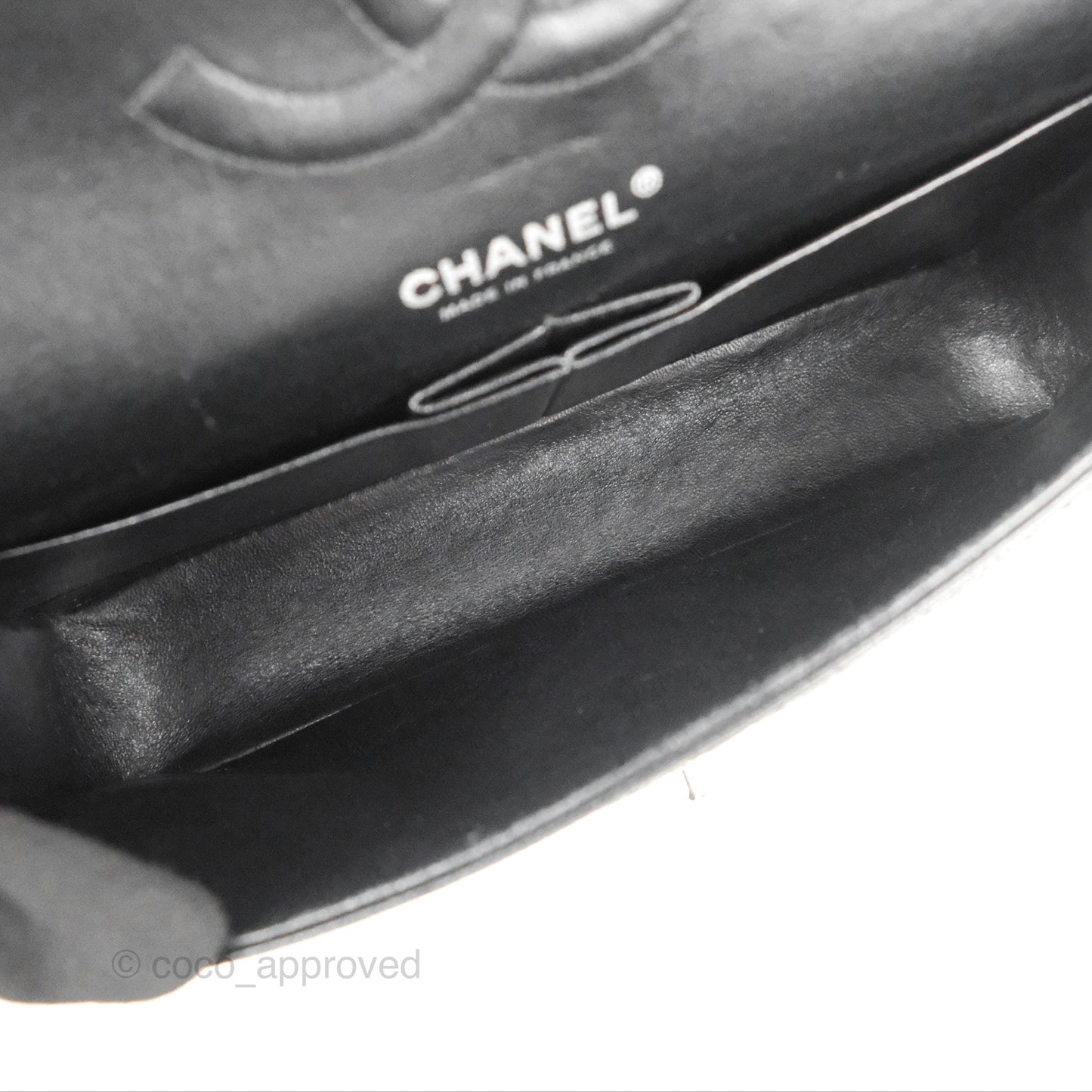 Chanel Classic M/L Medium Flap Quilted Black Caviar Silver Hardware