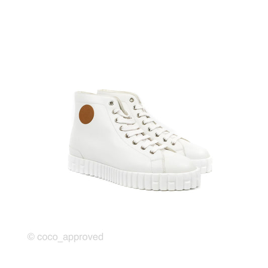 Hermes Climb Sneakers White Calfskin