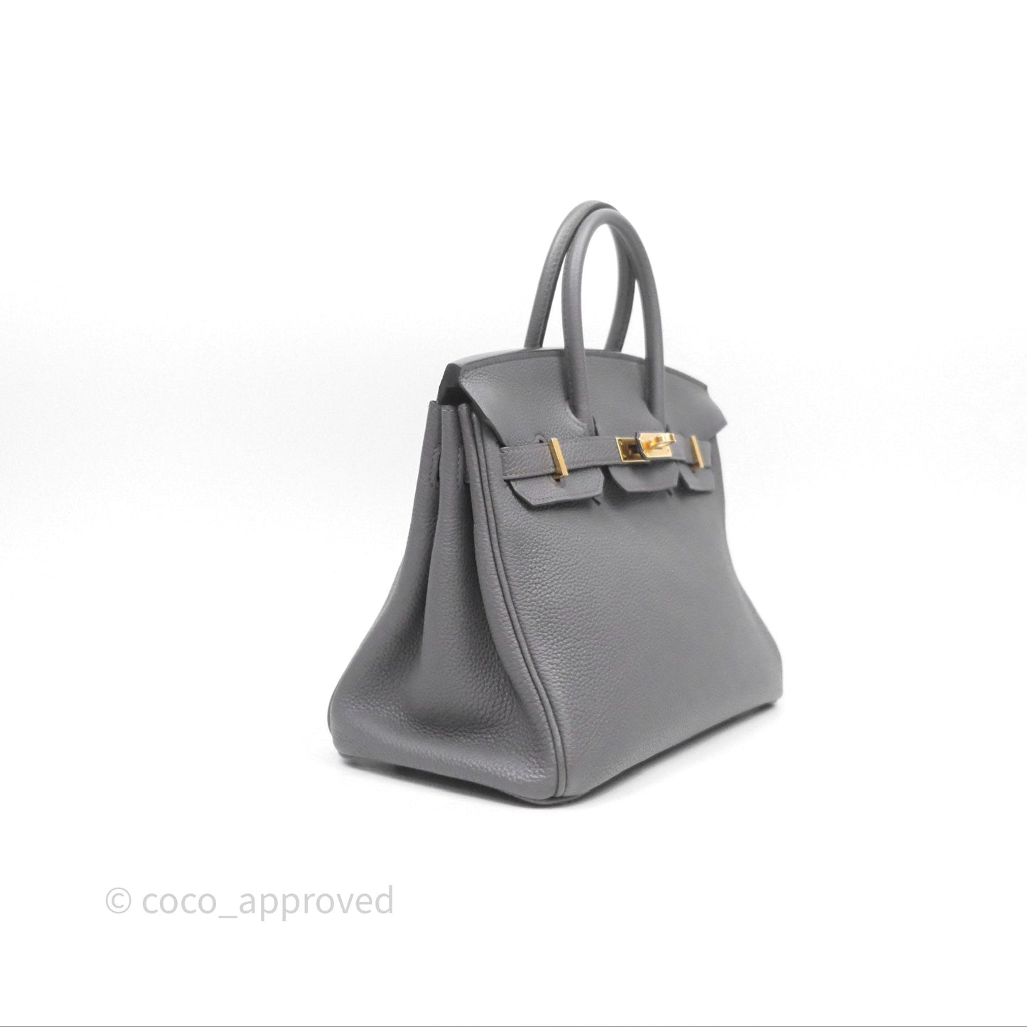 Hermes Birkin 25 Etain 8F Togo Gold Hardware