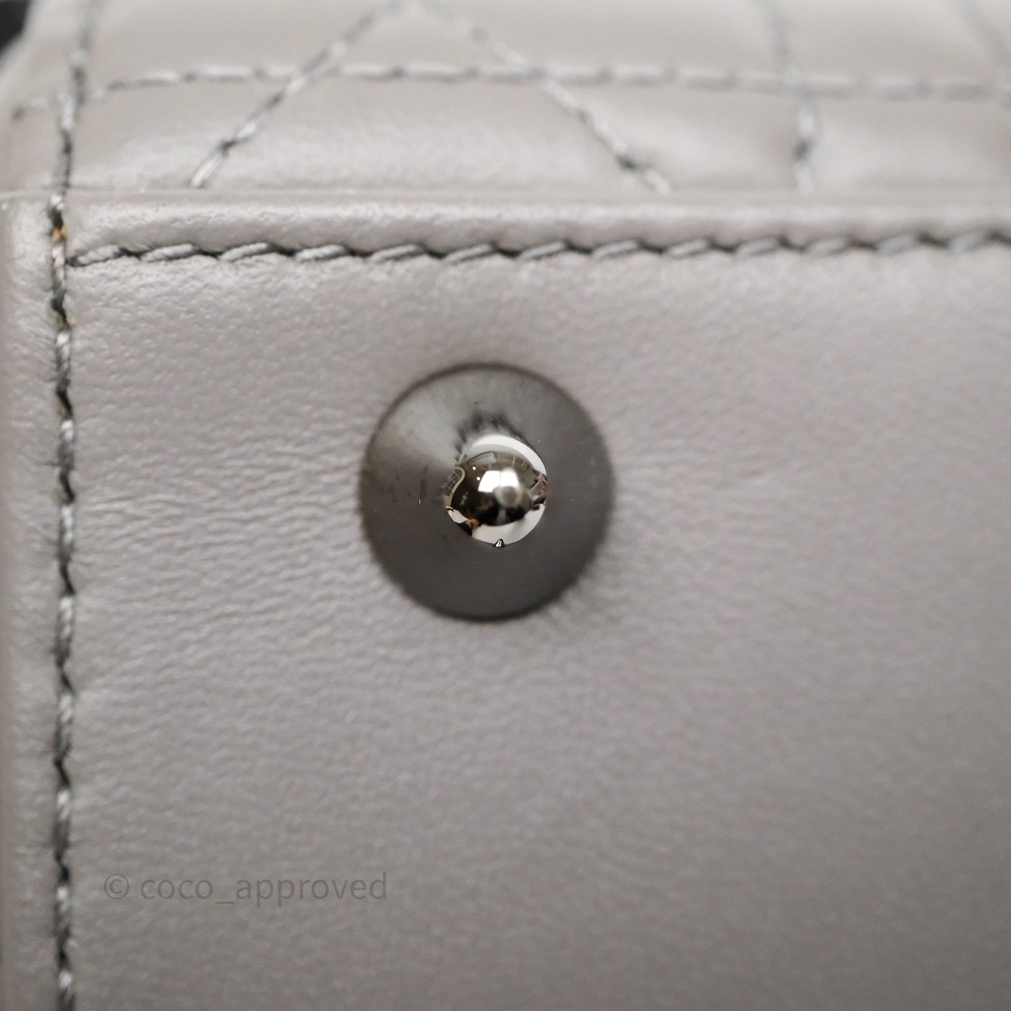 Christian Dior Small Lady Dior My ABCDior Bag Steel Grey Cannage Lambskin