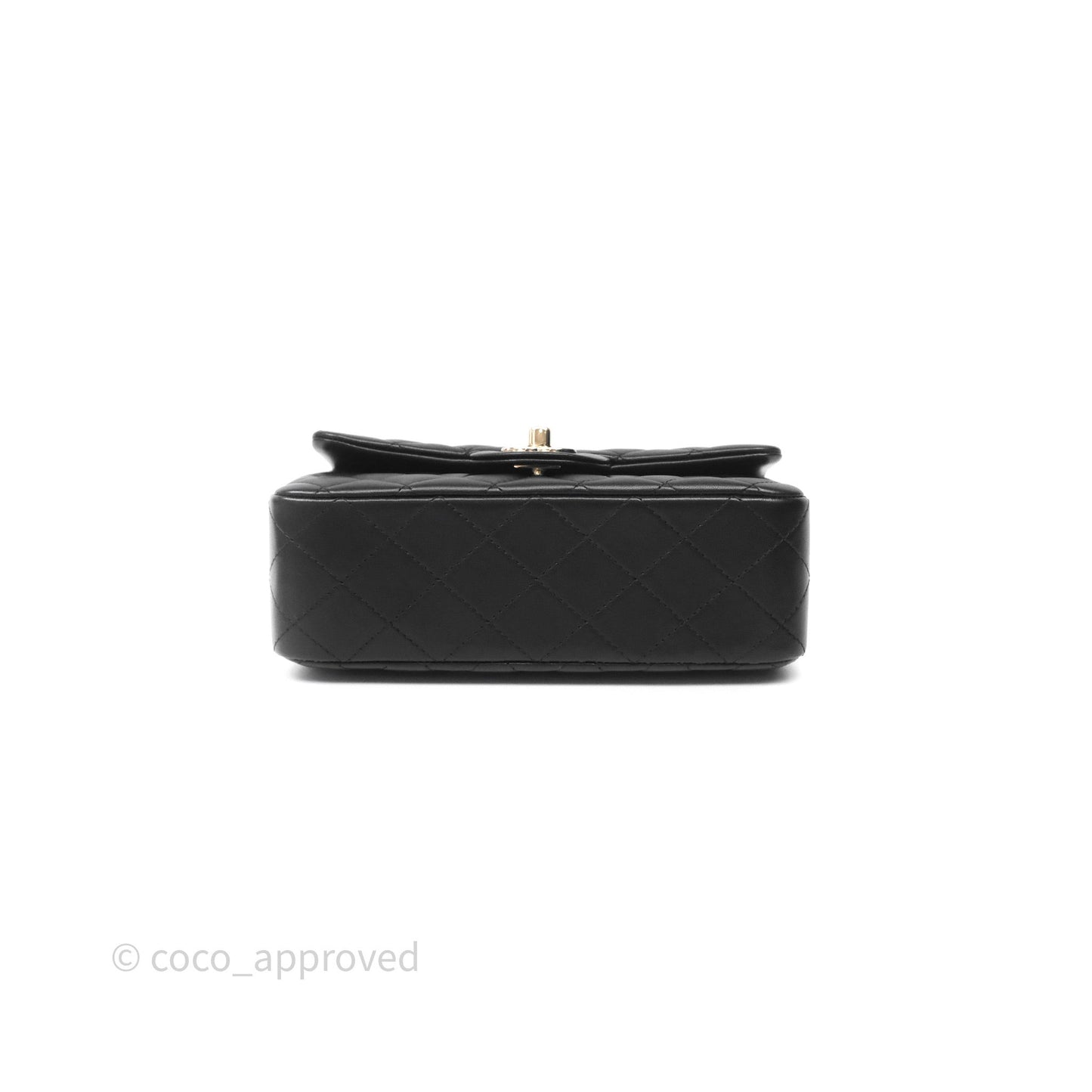 Chanel Top Handle Mini Rectangular Flap Bag Black Lambskin Gold Hardware