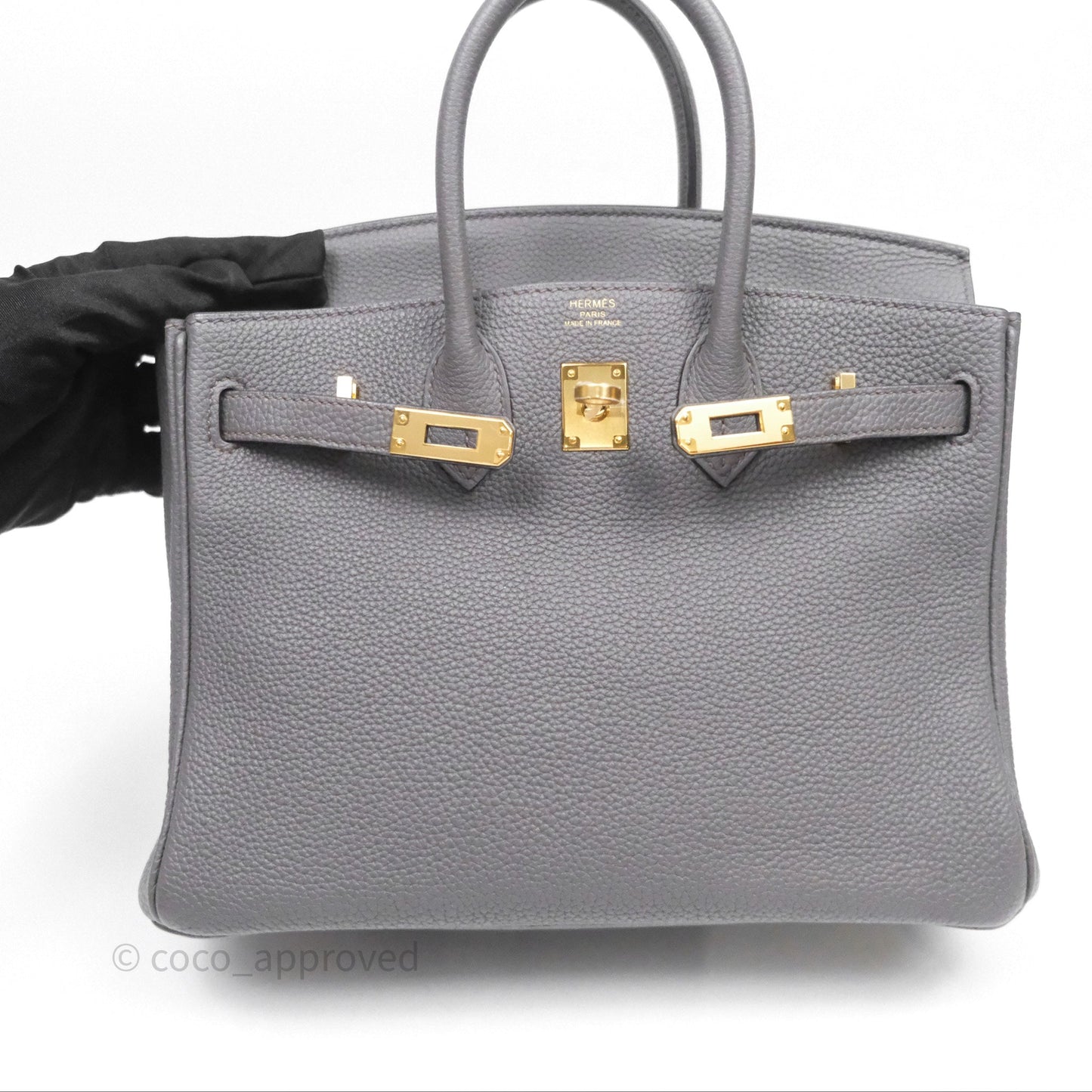 Hermes Birkin 25 Etain 8F Togo Gold Hardware