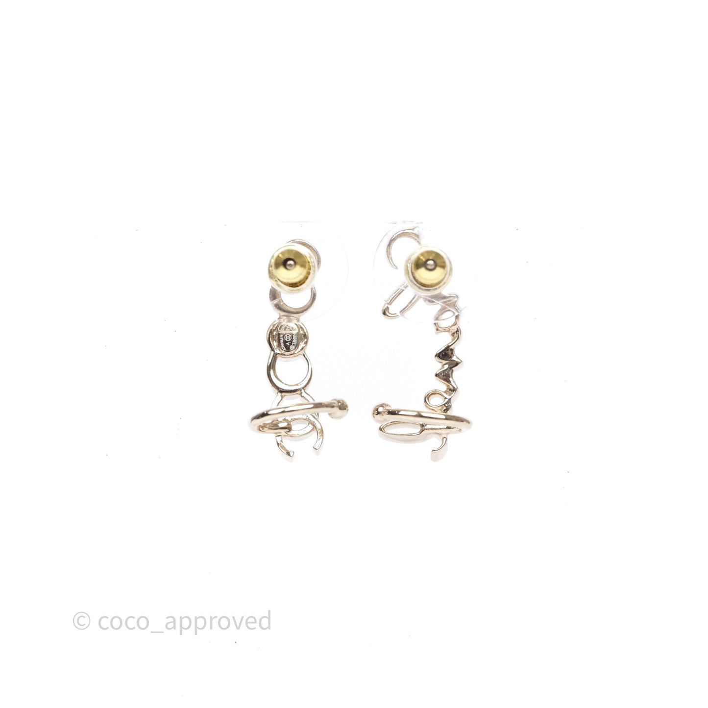 Chanel CC Coco Crystal Earrings Gold Tone 23V