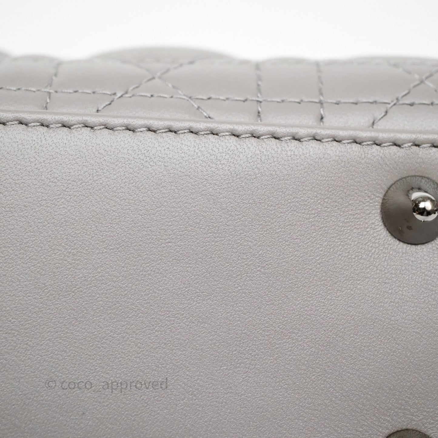 Christian Dior Small Lady Dior My ABCDior Bag Steel Grey Cannage Lambskin