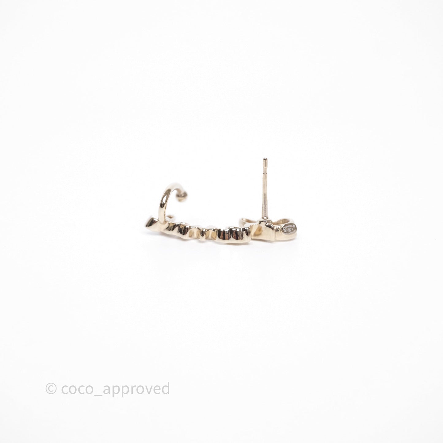 Chanel CC Coco Crystal Earrings Gold Tone 23V