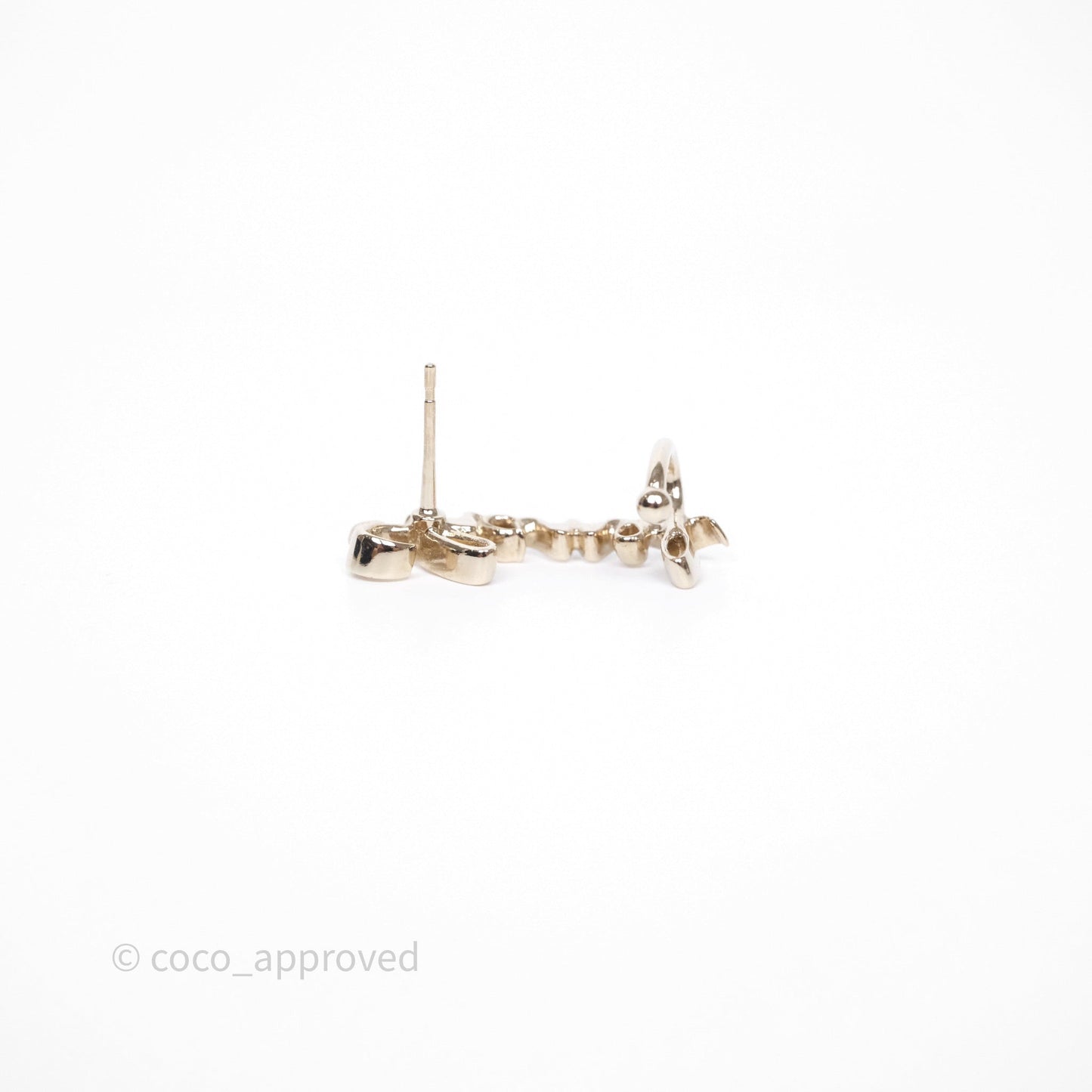 Chanel CC Coco Crystal Earrings Gold Tone 23V
