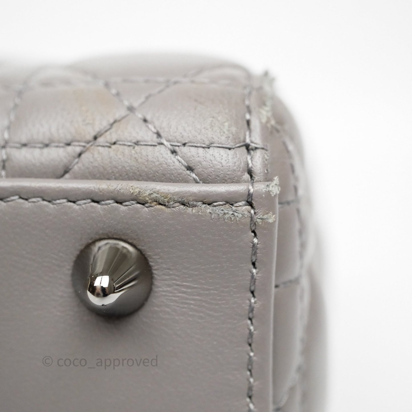 Christian Dior Small Lady Dior My ABCDior Bag Steel Grey Cannage Lambskin