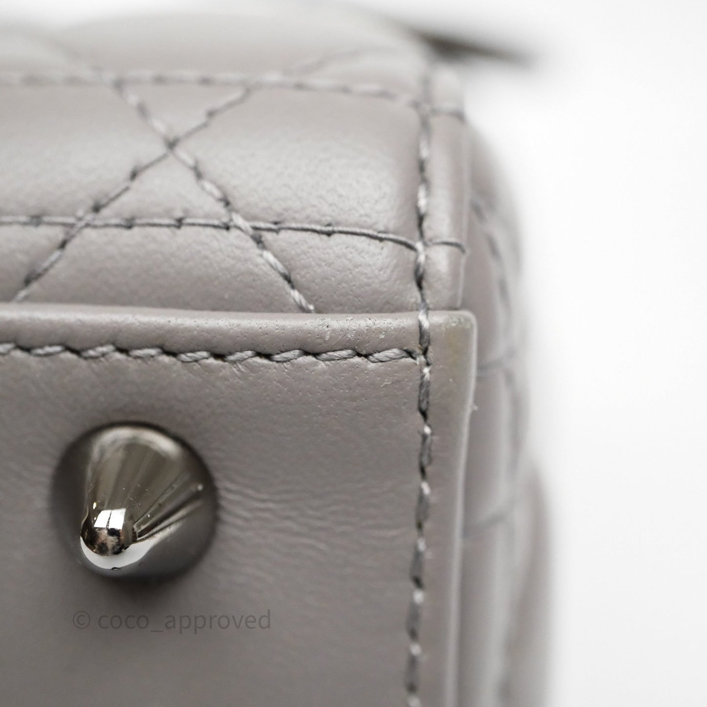 Christian Dior Small Lady Dior My ABCDior Bag Steel Grey Cannage Lambskin