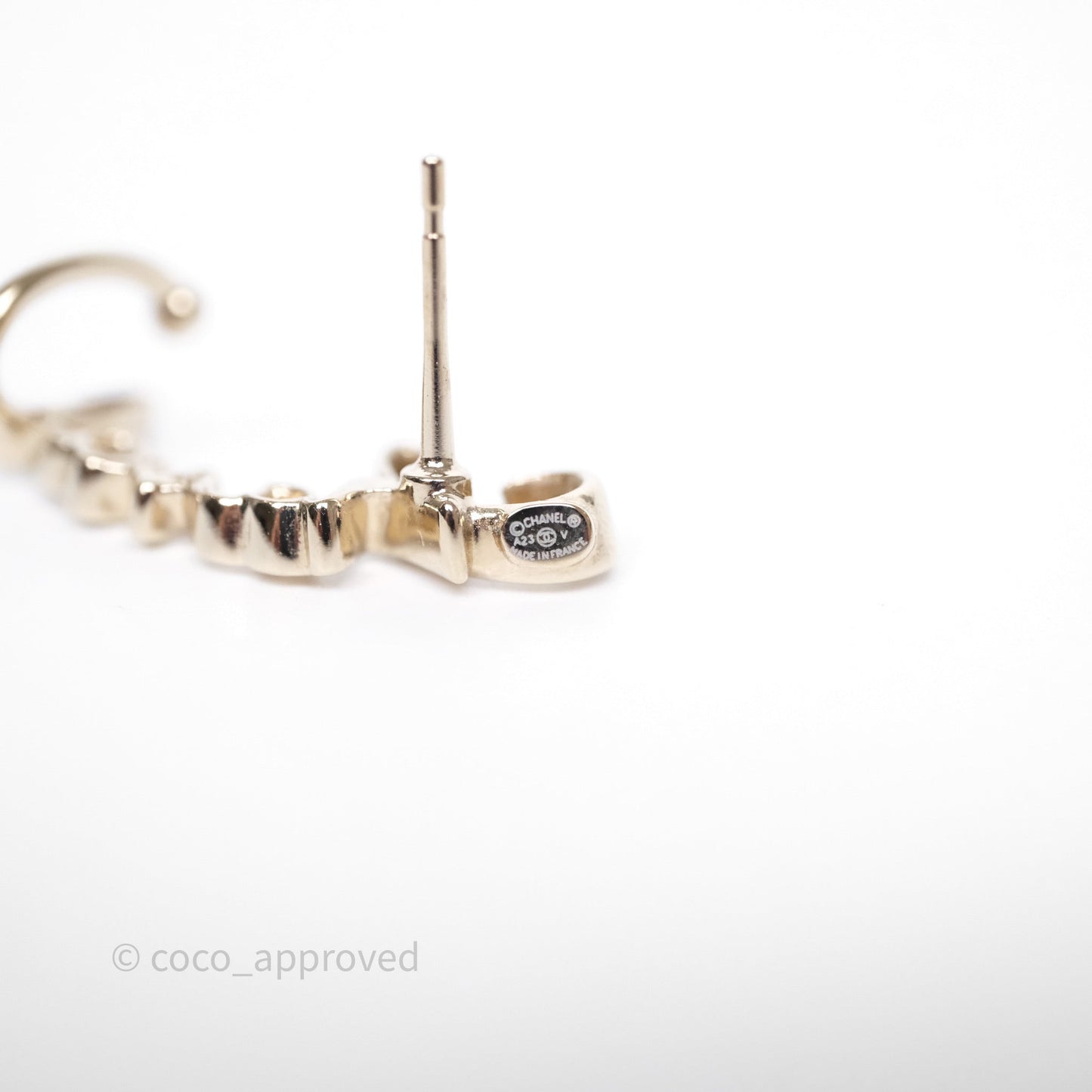Chanel CC Coco Crystal Earrings Gold Tone 23V