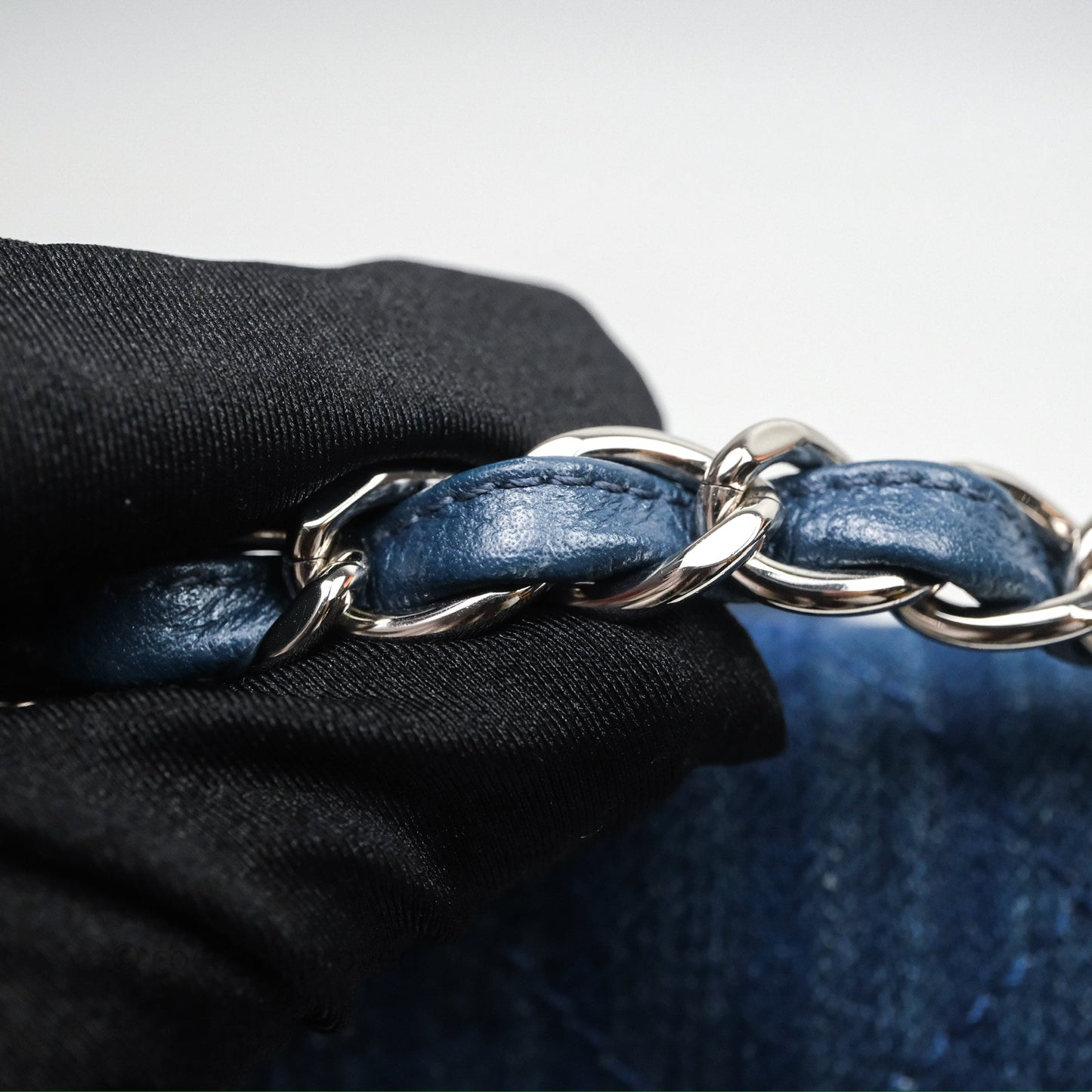 Chanel Denim Flap Bag Sliver Hardware
