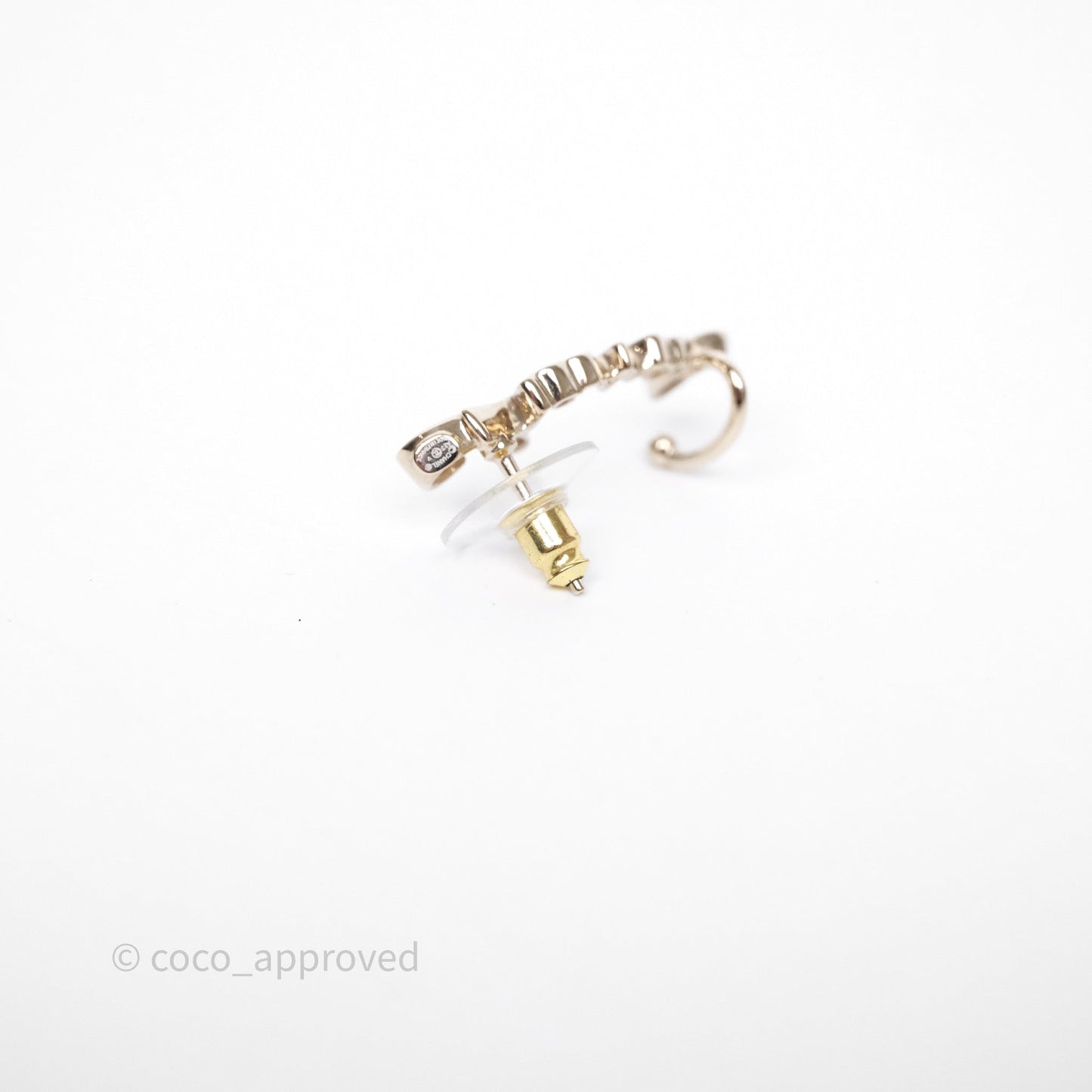 Chanel CC Coco Crystal Earrings Gold Tone 23V