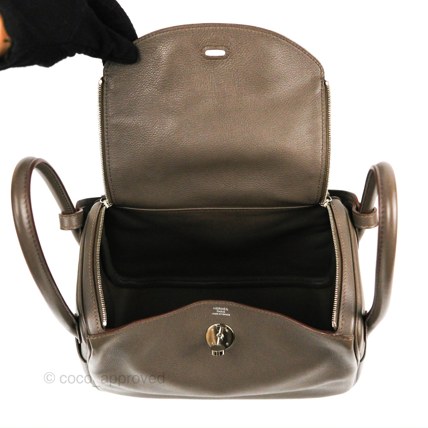 Hermès Lindy 26 Etain Evercolor Palladium Hardware
