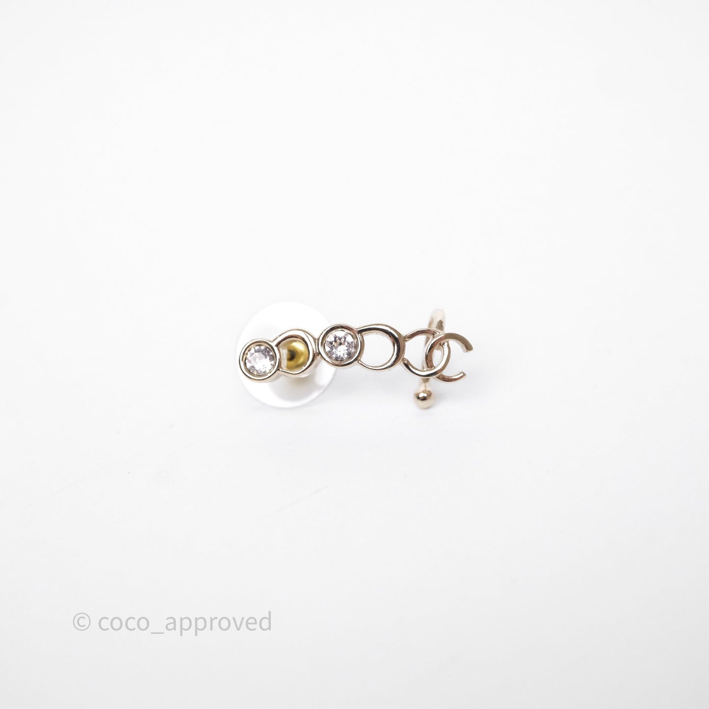 Chanel CC Coco Crystal Earrings Gold Tone 23V