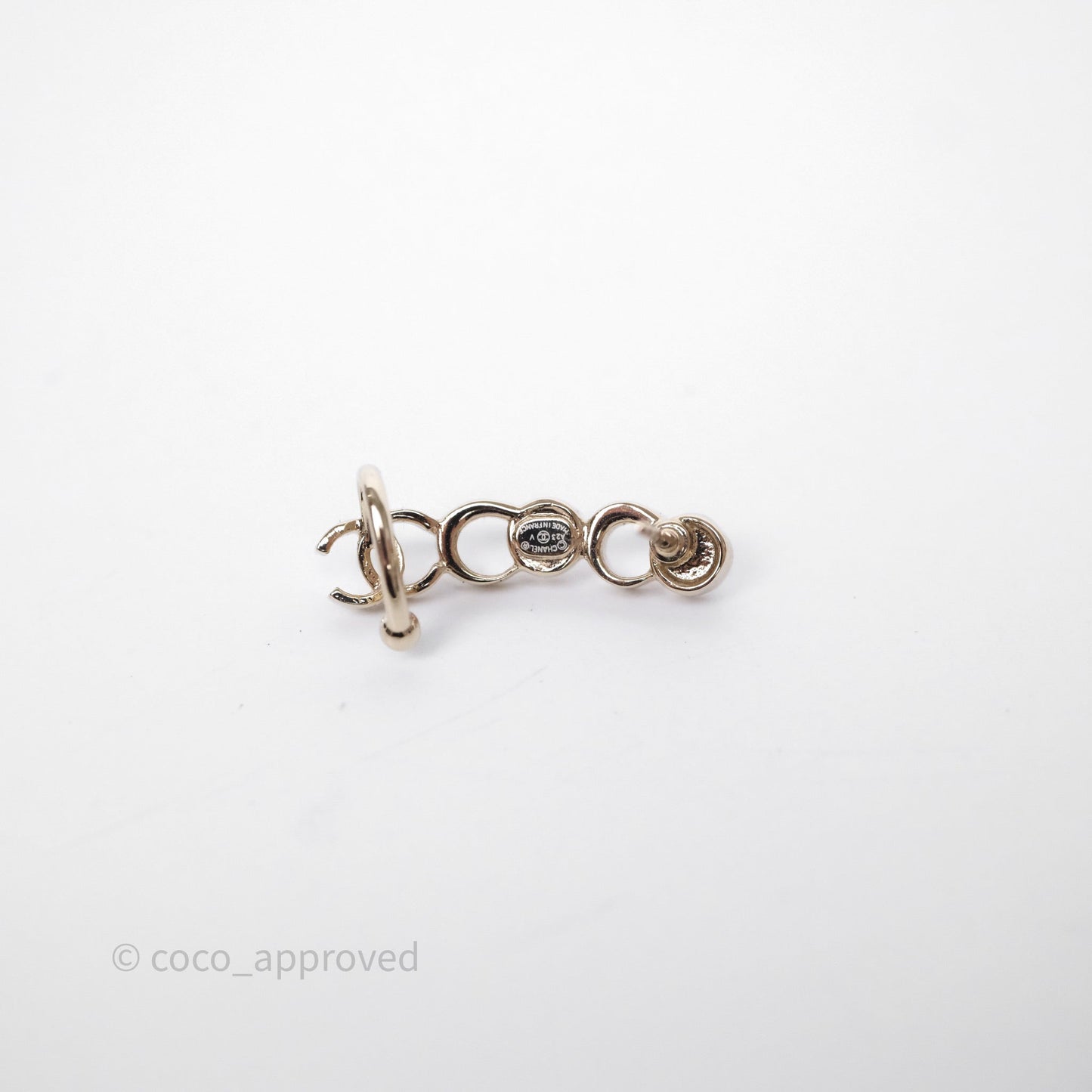 Chanel CC Coco Crystal Earrings Gold Tone 23V