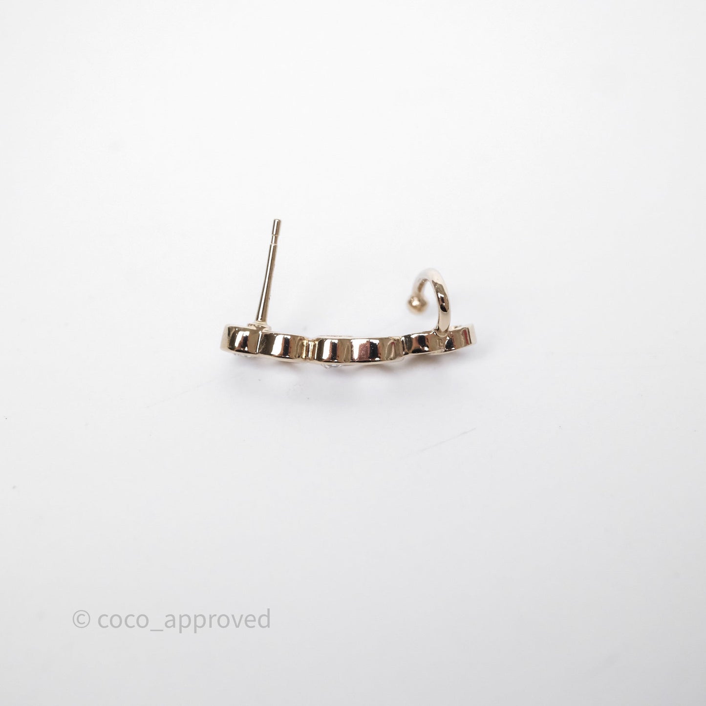 Chanel CC Coco Crystal Earrings Gold Tone 23V