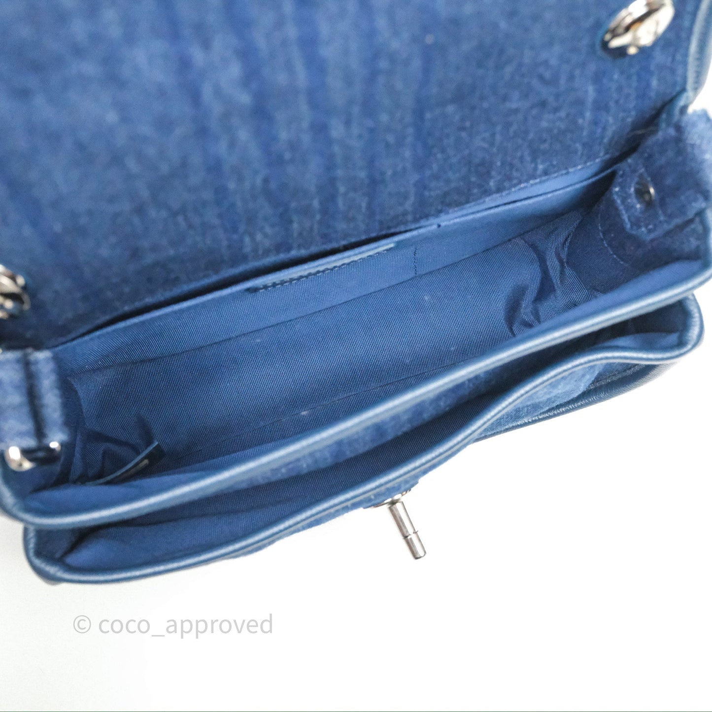Chanel Denim Flap Bag Sliver Hardware