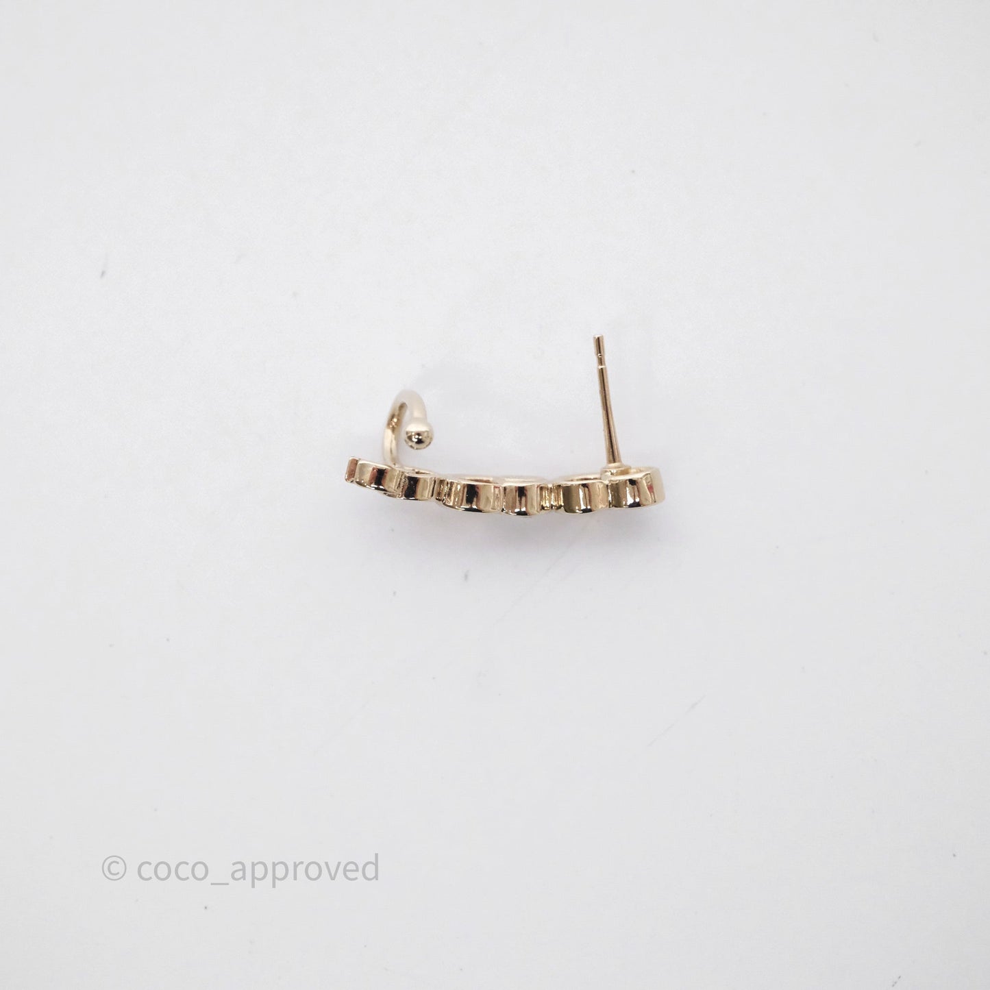 Chanel CC Coco Crystal Earrings Gold Tone 23V
