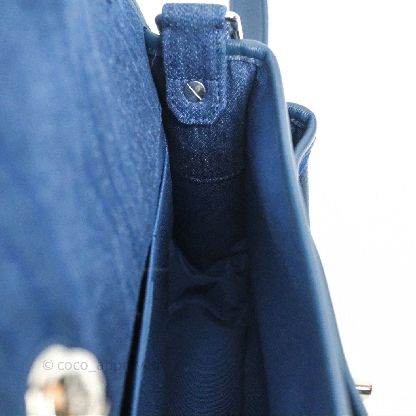 Chanel Denim Flap Bag Sliver Hardware