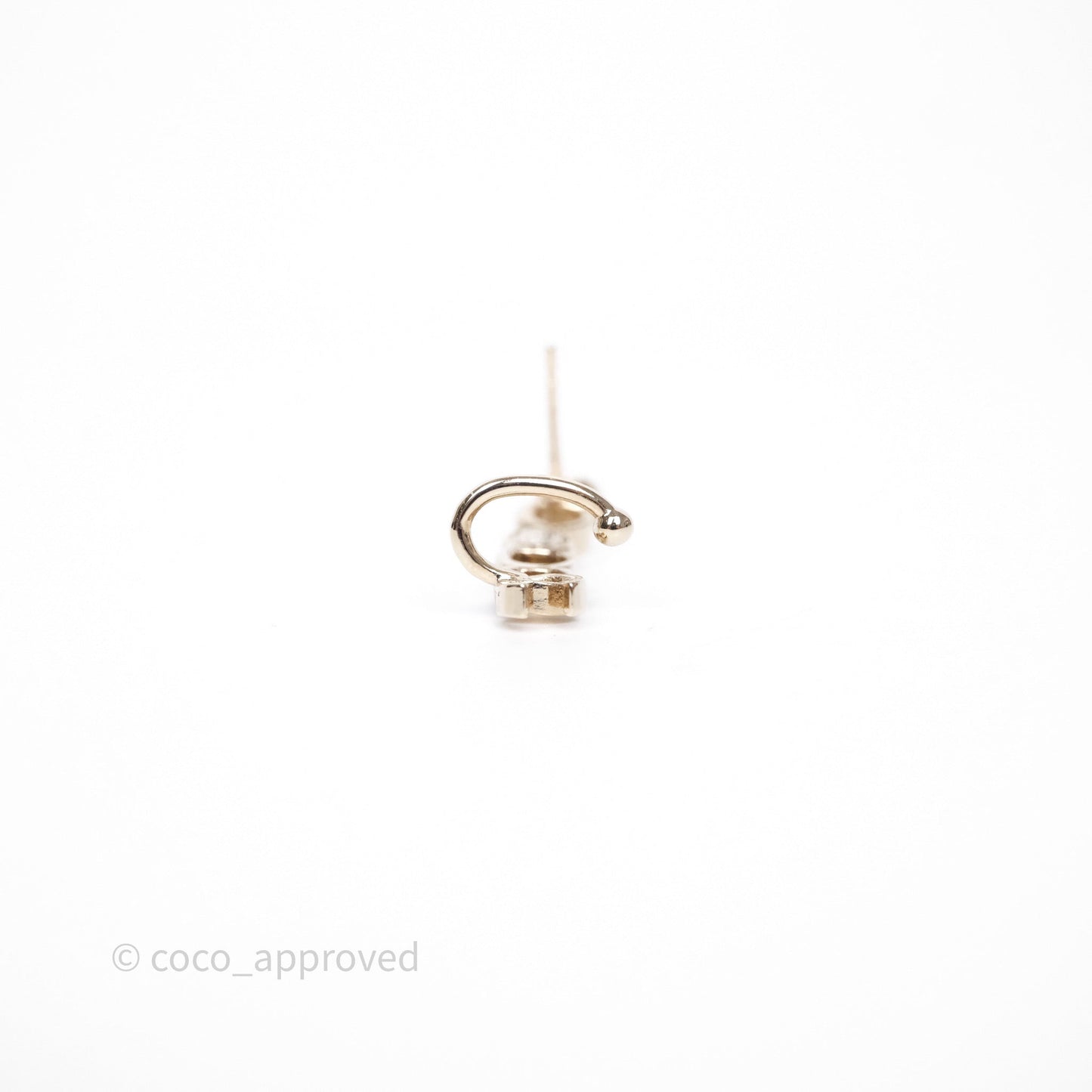 Chanel CC Coco Crystal Earrings Gold Tone 23V