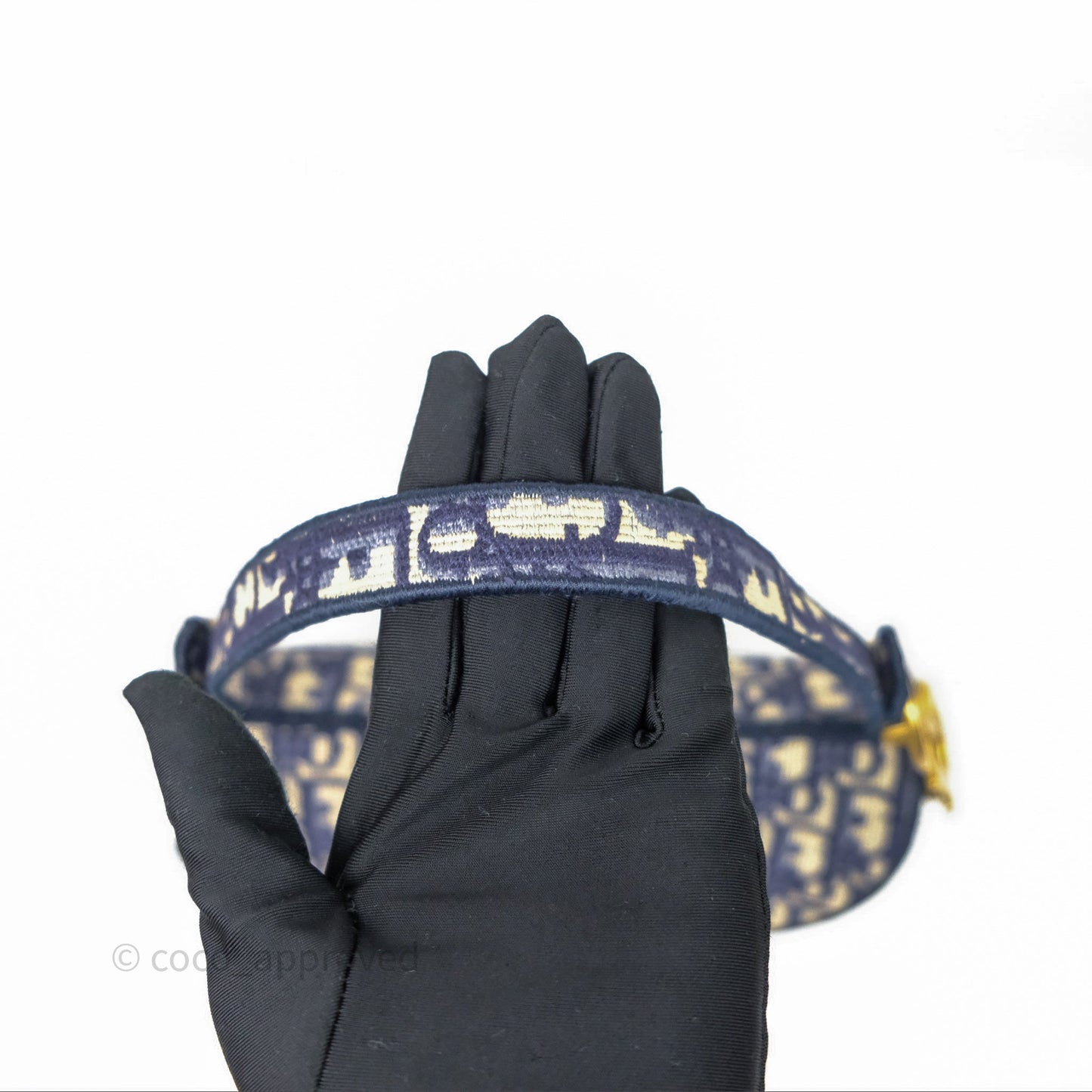 Christian Dior Saddle Bag Navy Dior Oblique Embroidery Gold Hardware