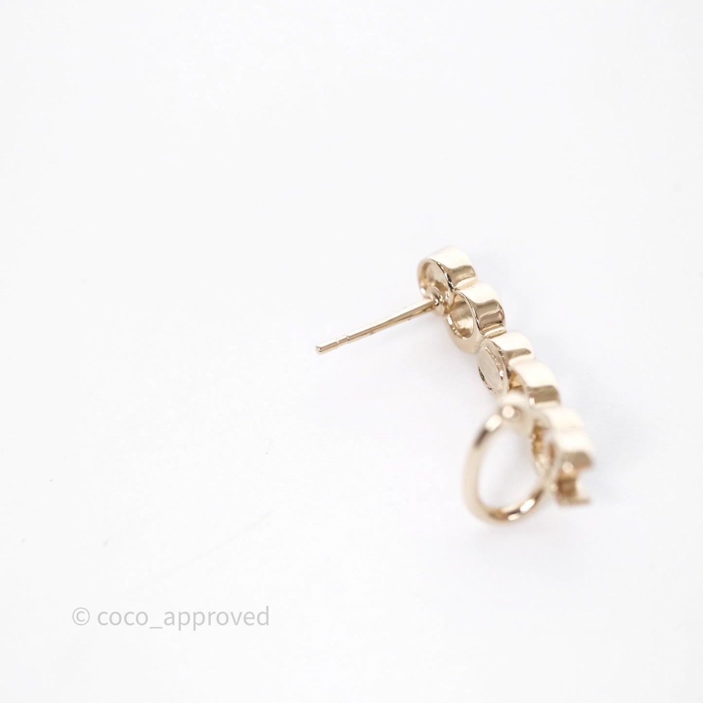 Chanel CC Coco Crystal Earrings Gold Tone 23V