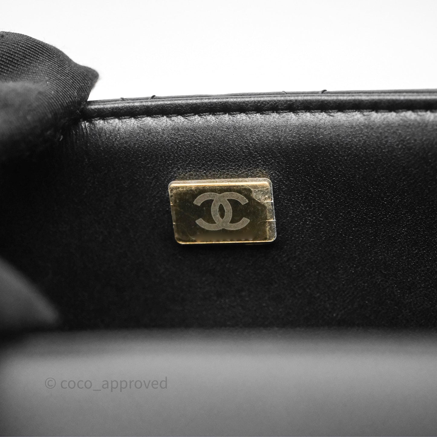 Chanel Top Handle Mini Rectangular Flap Bag Black Lambskin Gold Hardware
