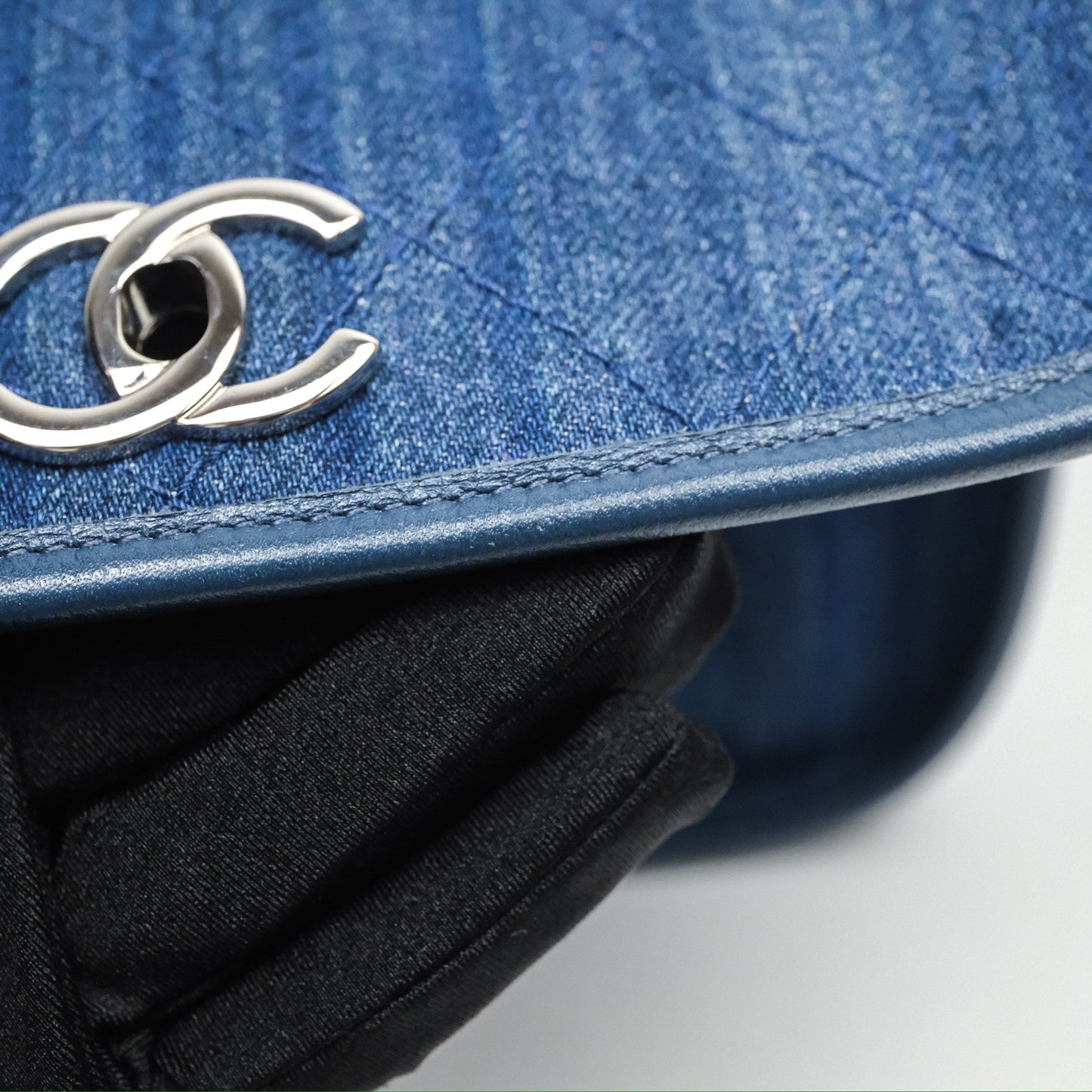 Chanel Denim Flap Bag Sliver Hardware