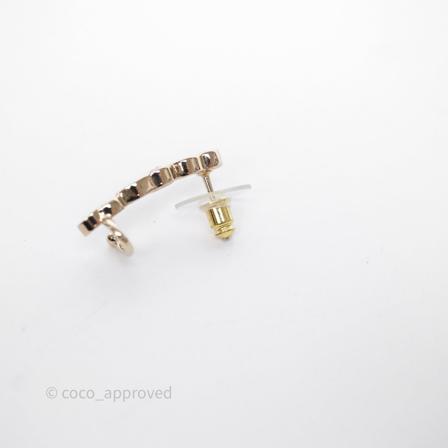 Chanel CC Coco Crystal Earrings Gold Tone 23V