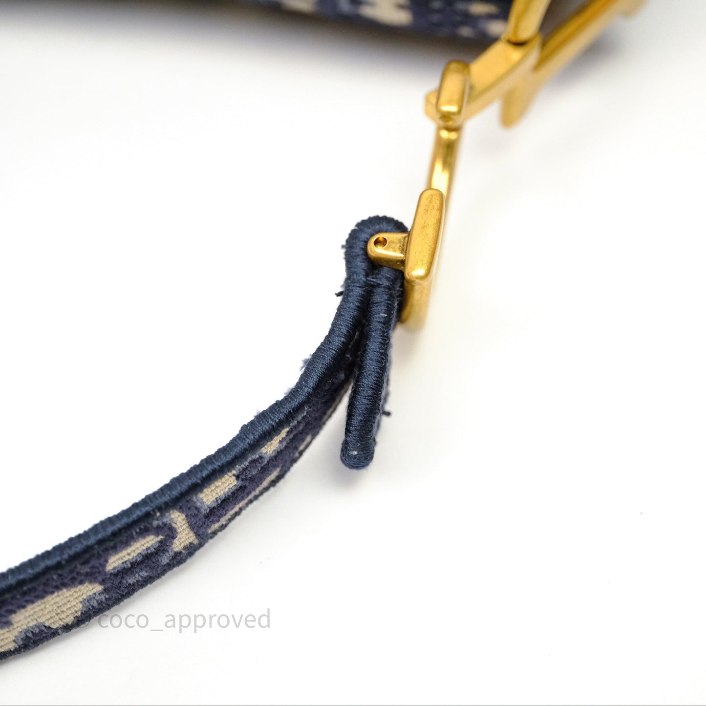 Christian Dior Saddle Bag Navy Dior Oblique Embroidery Gold Hardware