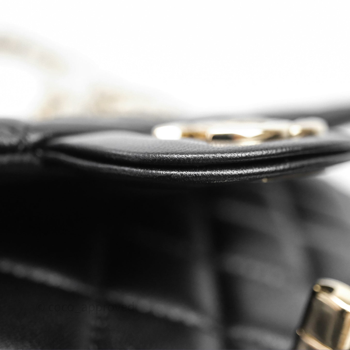 Chanel Top Handle Mini Rectangular Flap Bag Black Lambskin Gold Hardware