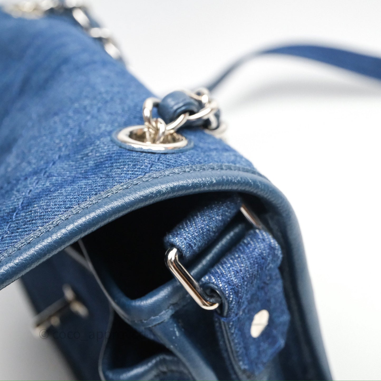 Chanel Denim Flap Bag Sliver Hardware